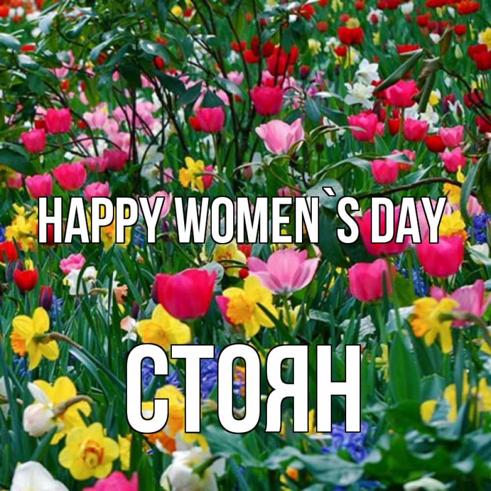 Greetings card с именем, Стоян happy women`s day с международным женским днем поздравления для женщины Greetings with text for free download 